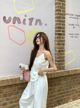 Adan竹节棉吊带韩版宽松显瘦微透感轻薄通勤百搭内搭背心上衣女夏