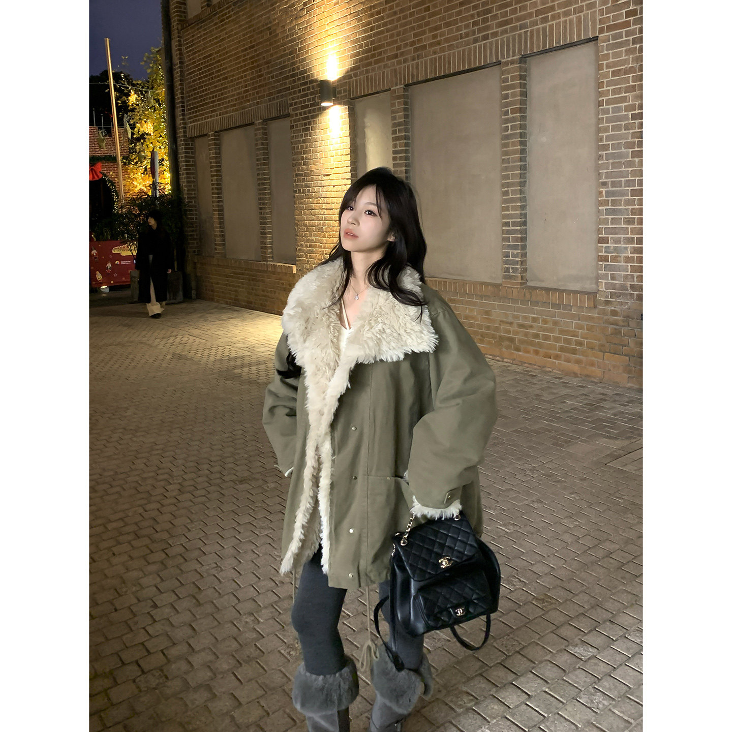 Adan大翻领托卡卷毛外套冬季韩系工装风休闲加厚加绒派克服夹克女,女装/女士精品,短外套,淘宝优惠券,粉丝福利购,淘宝优惠卷