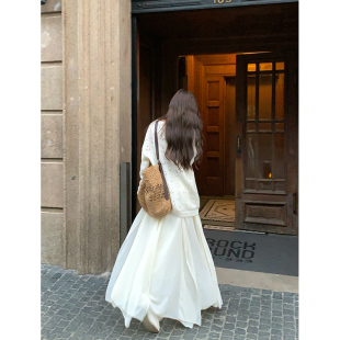 Adan温柔不规则雪纺半身裙秋季 温柔韩系气质显瘦百搭飘逸A字裙女