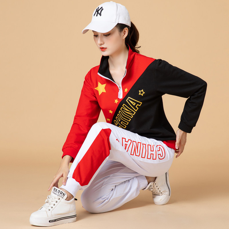 曳步舞广场舞服装女新款鬼步跳舞运动套装健身秋冬演出舞蹈练功服