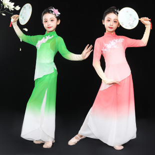 儿童古典练功服女中国古风飘逸运动会合唱表演出舞蹈服装胶州秧歌