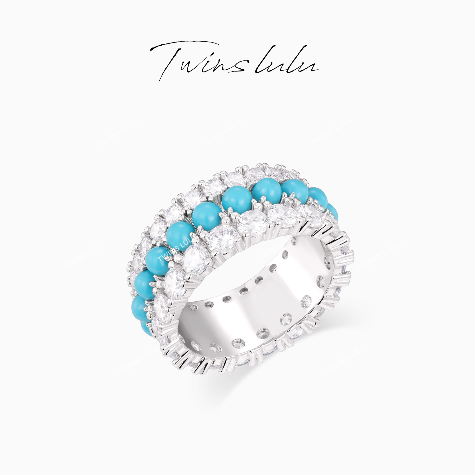 TWINSLULU高级设计师蓝色戒指