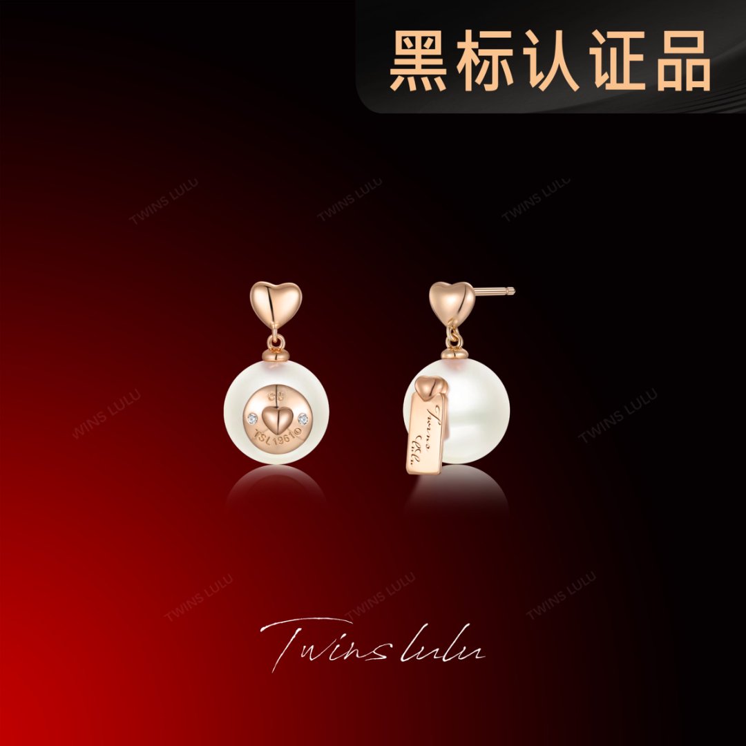 TWINSLULU心形珠珠耳环
