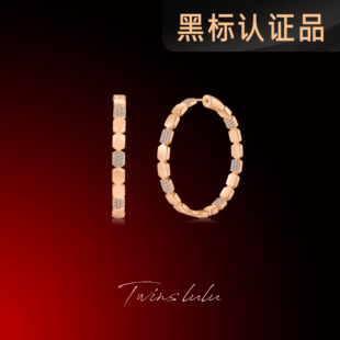 TWINS LULU几何光面镶嵌耳环TSL1441