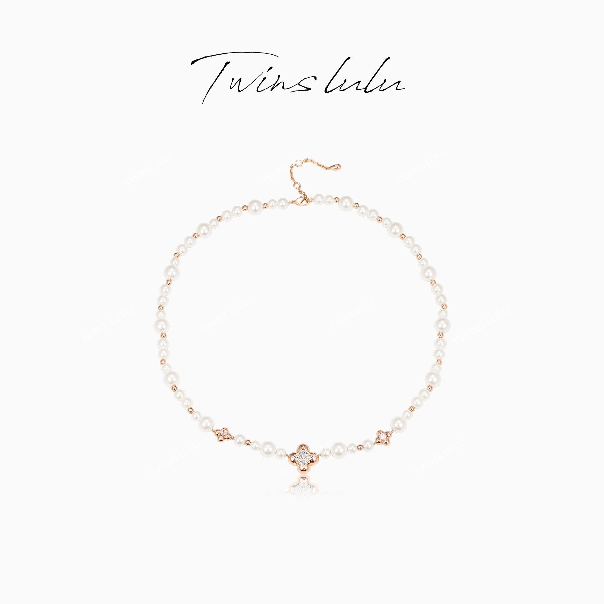 TWINSLULU经典珠珠四叶项链