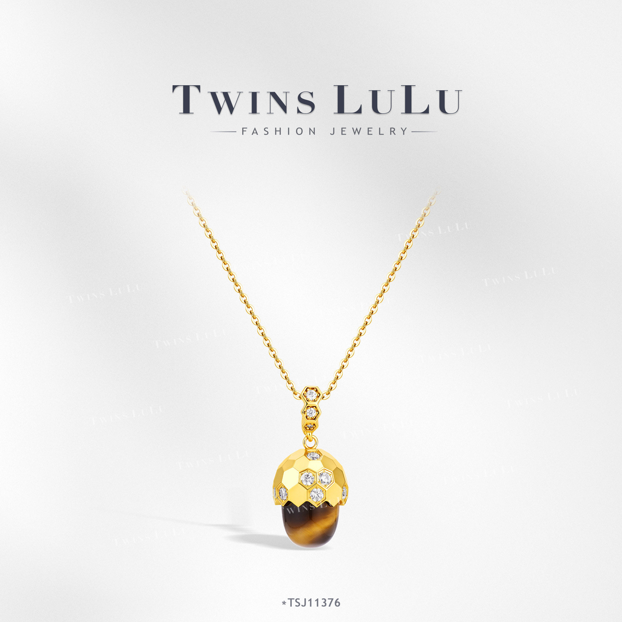 TWINS LULU【褐榛】气质高级感轻奢风橡果项链TSJ11376