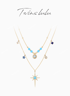 TWINS LULU【星穹】精致星穹双层蓝色项链 TSJ7931