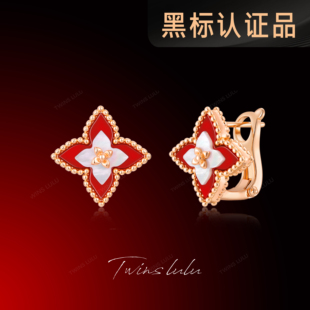 TWINS 中古双层老花耳环TSL2588 LULU气质轻奢时尚