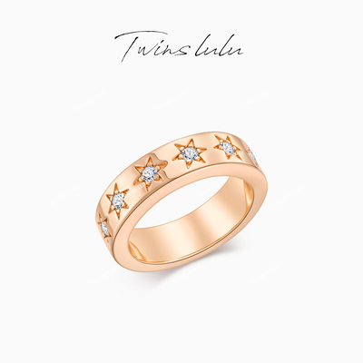 TWINSLULU轻奢时尚六芒星戒指