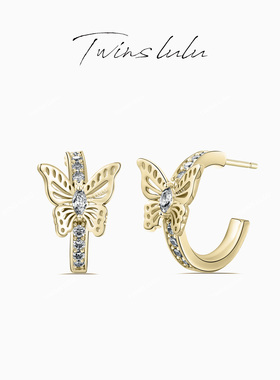 TWINS LULU轻奢高级感时尚气质蝴蝶C形耳环TSL2107