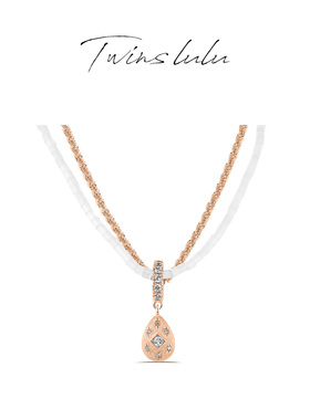 TWINS LULU时尚轻奢小众气质水滴吊坠双链项链TSJ9763