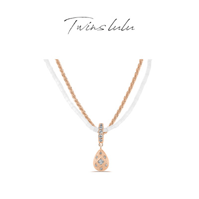TWINS LULU时尚轻奢小众气质水滴吊坠双链项链TSJ9763