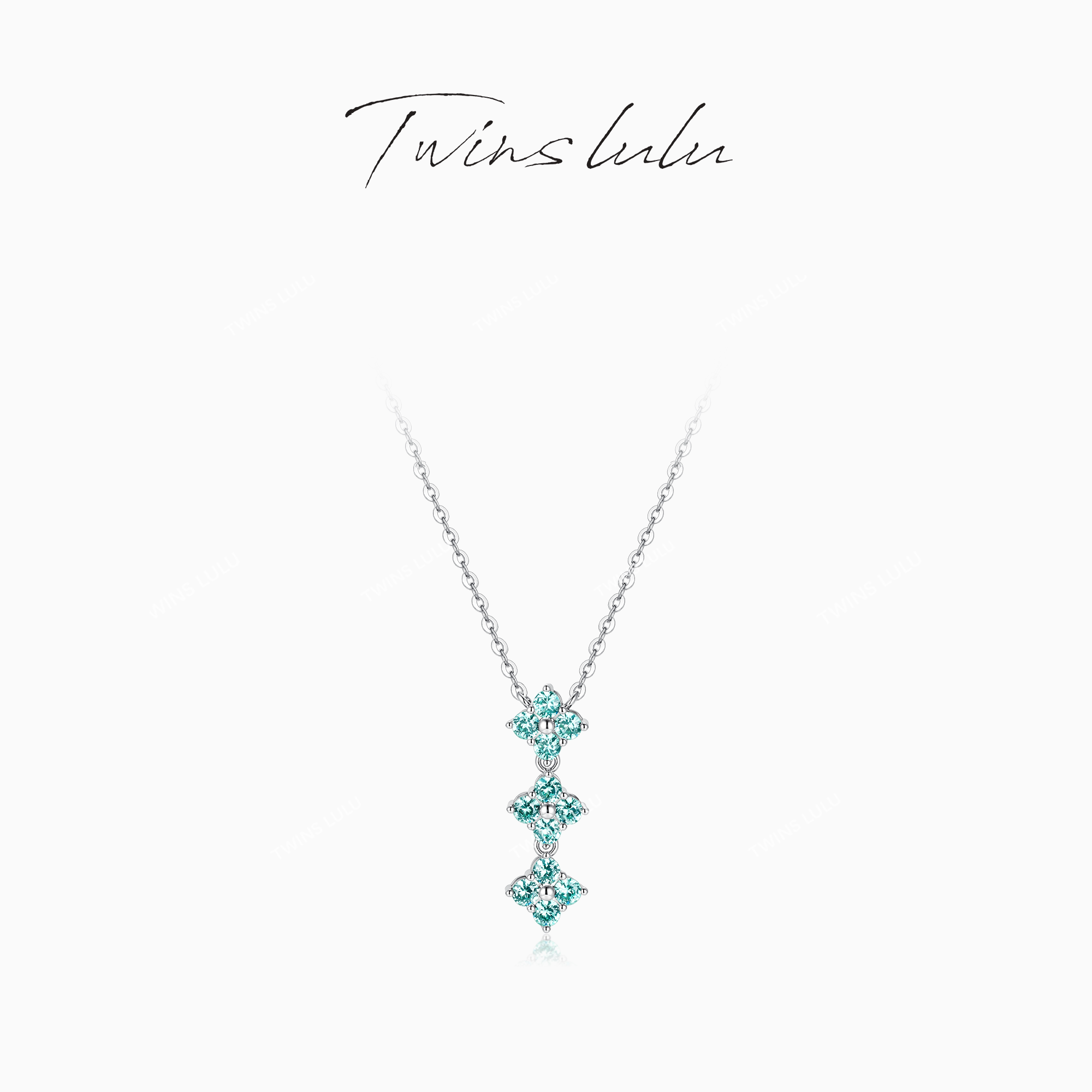 TWINS LULU【四叶涟】小众百搭四叶白色项链TSJ11822