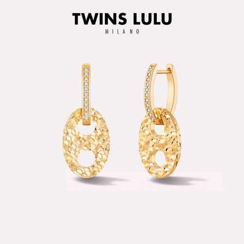 TWINSLULU高级碎冰冰猪鼻子耳环