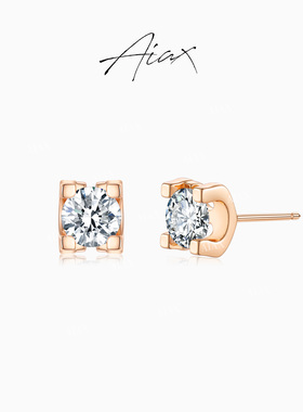 TWINS LULU纯净感四爪镶嵌耳环简约大方TSL2407