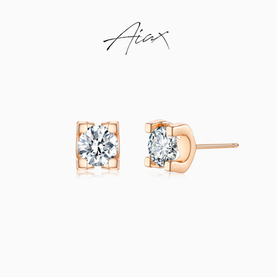 TWINSLULU纯净感四爪镶嵌耳环