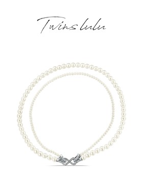 TWINS LULU奢华交错扭结螺旋双层时尚项链TSJ9425