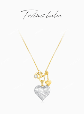 TWINSLULU轻奢风爱心AB色项链