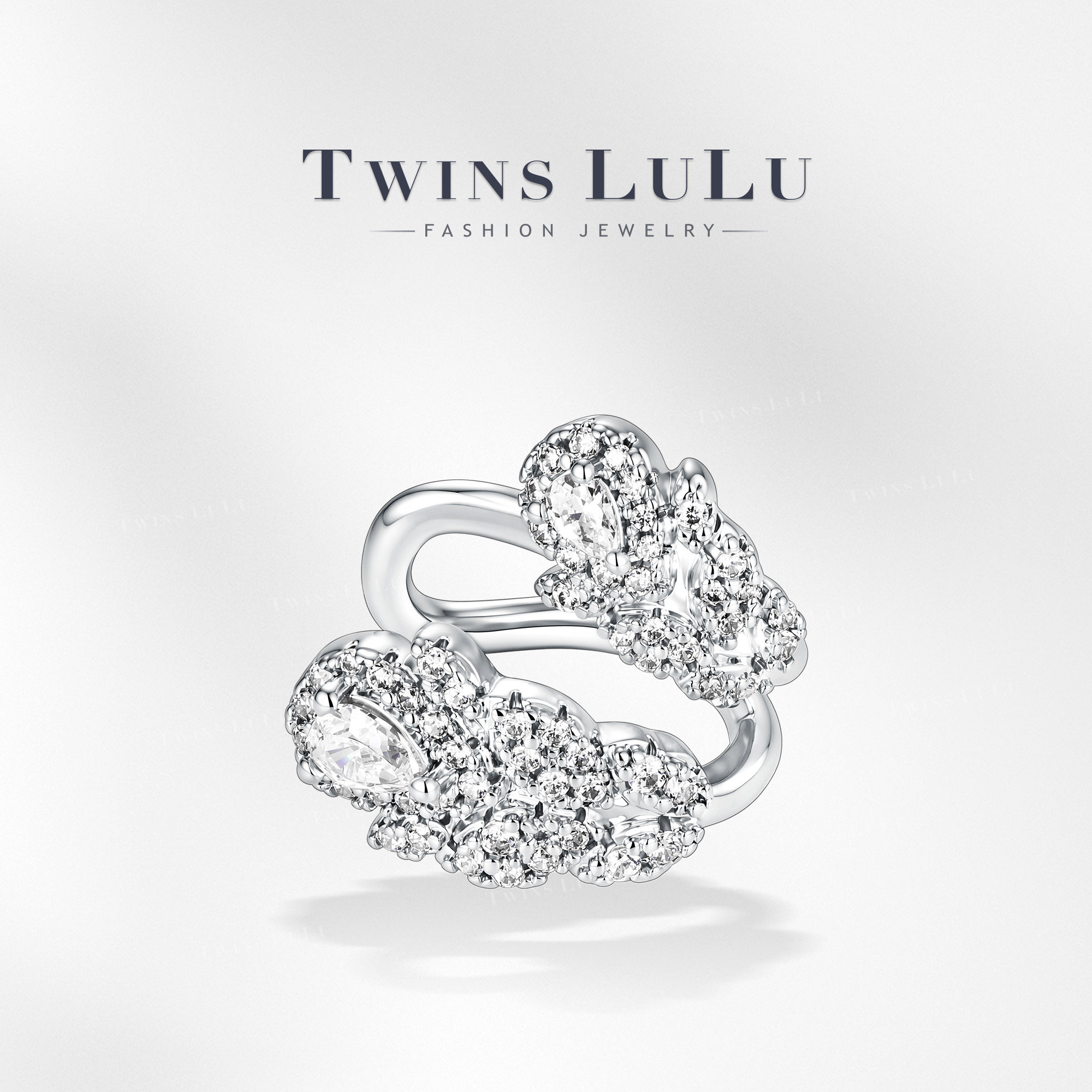 TWINS LULU【双簇】百搭ins风花卉白色耳骨夹TSL1165