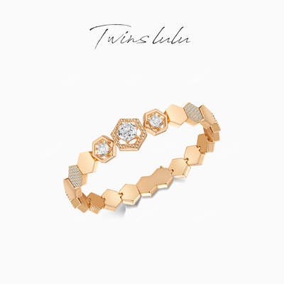 TWINSLULU香槟金色蜂巢手链