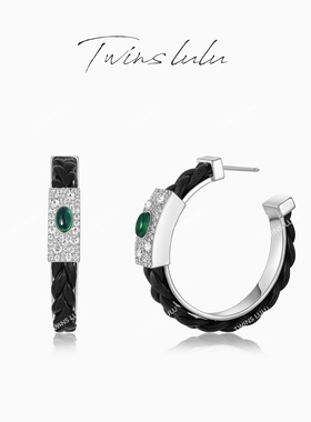 TWINS LULU简约风高级感椭圆形绿色耳环TSL10400女神节礼物