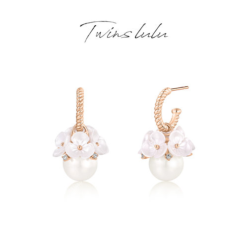 TWINS LULU气质时尚高级感花花珠珠耳环TSL1972
