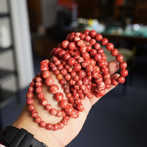 花桐里 原矿朱砂手串平安扣观音吊坠无事牌