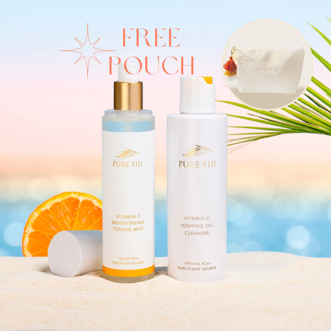 新品/Pure Fiji VC亮肤卸妆油190ml+清洁亮肤平衡爽肤水130ml