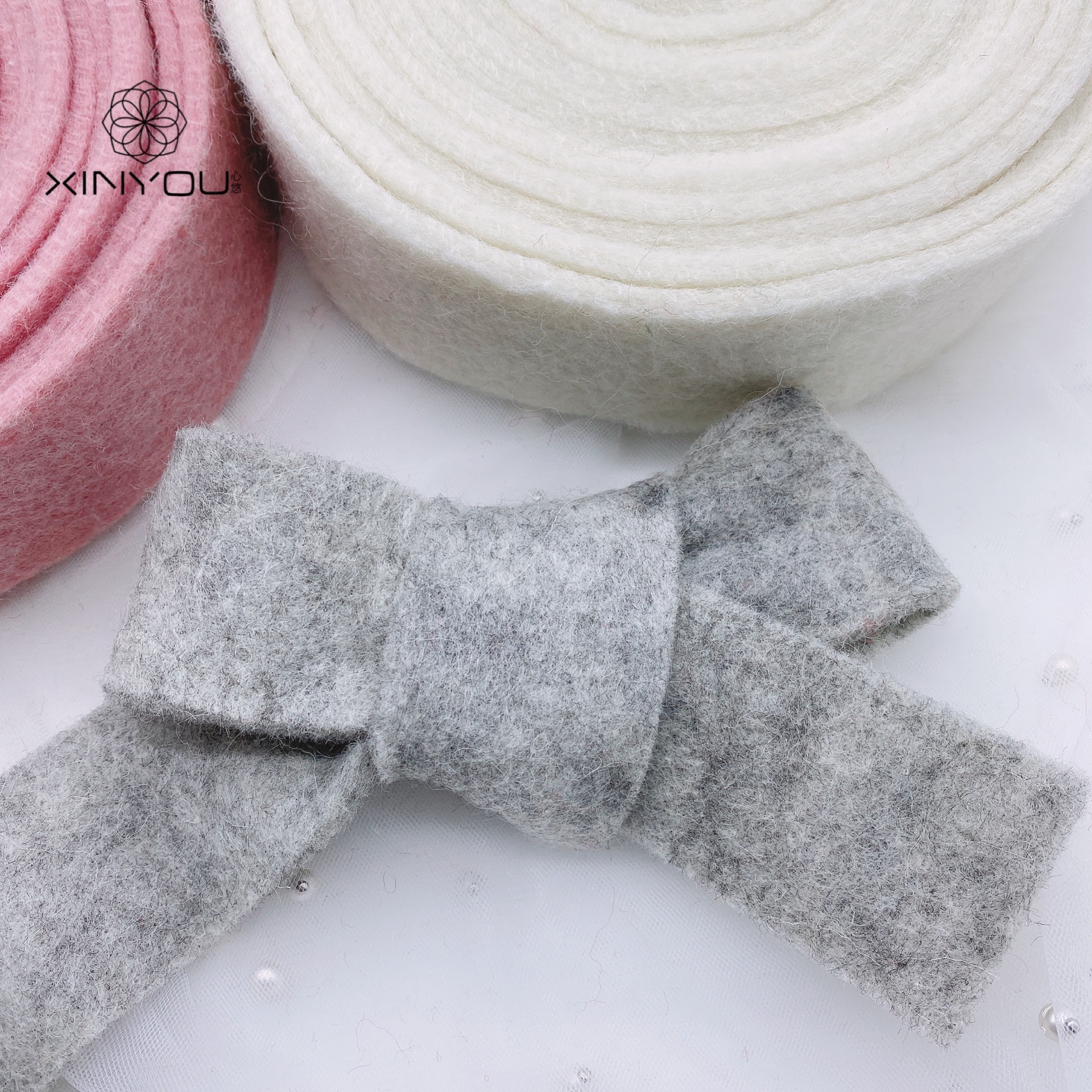 圣诞毛毡蝴蝶结丝带diy装饰织带