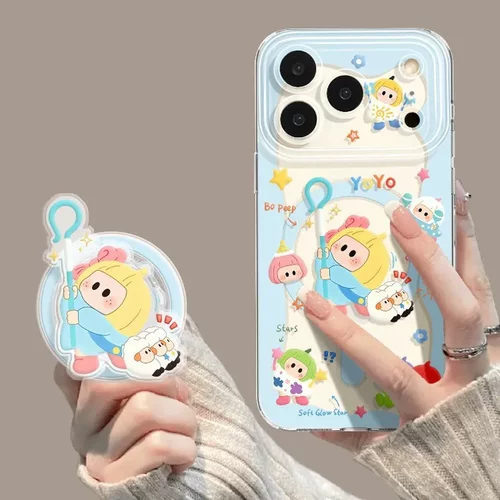 蓝色yoyo适用苹果17promax手机壳iPhone16可爱磁吸15苹果14透明套