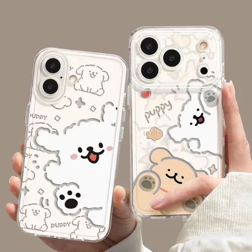 小狗透明壳适用苹果17promax新款iPhone16软15可爱iPhone14套13新