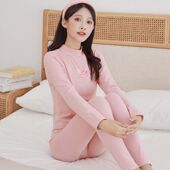 保暖内衣套装 100%纯棉少女学生秋衣秋裤 秋冬美体修身 薄款 潮 棉毛衫