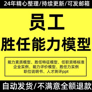 员工胜任能力素质模型人才能力评价岗位测评标准说明任职资格实例