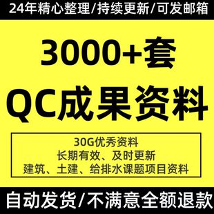QC成果汇报PPT模板品管圈小组质量控制土建筑给排水课题项目资料