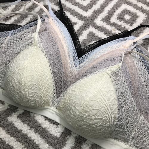无钢圈薄棉三角杯蕾丝性感内衣