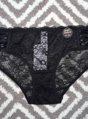 119元5条6ixty8ight专柜正品 黑色丝带蕾丝三角内裤 底裤PT14341