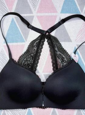 孤品6ixty8ight专柜正品黑色无钢圈前扣美背聚拢内衣文胸BR13308