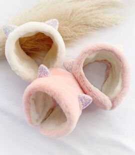 儿童保暖耳套耳暖男女童宝可爱小猫毛绒耳包耳套学生防冻护耳朵罩