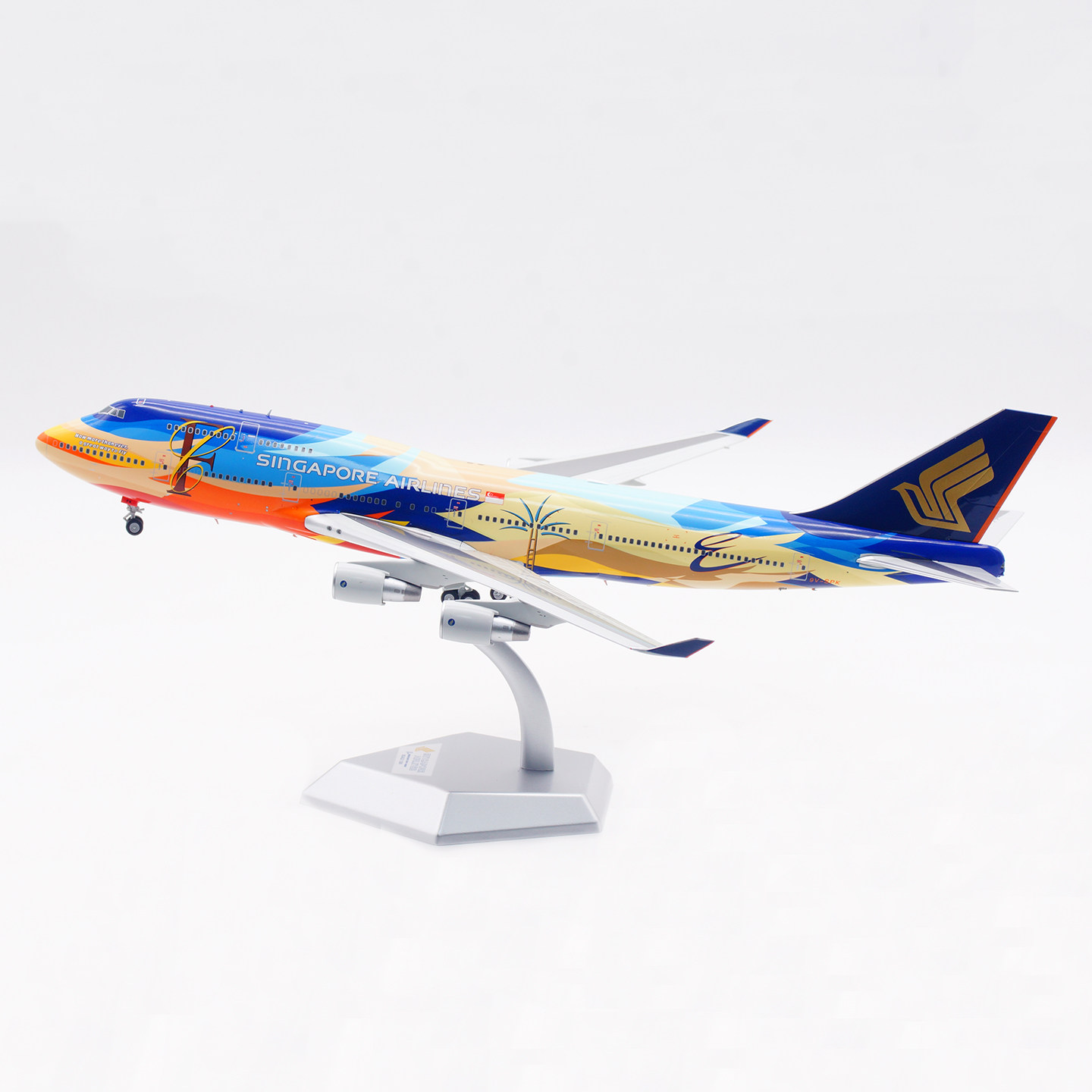 SQ Wings 1:200合金飞机模型 新加坡航空 B747-400 9V-SPK 七色鸟