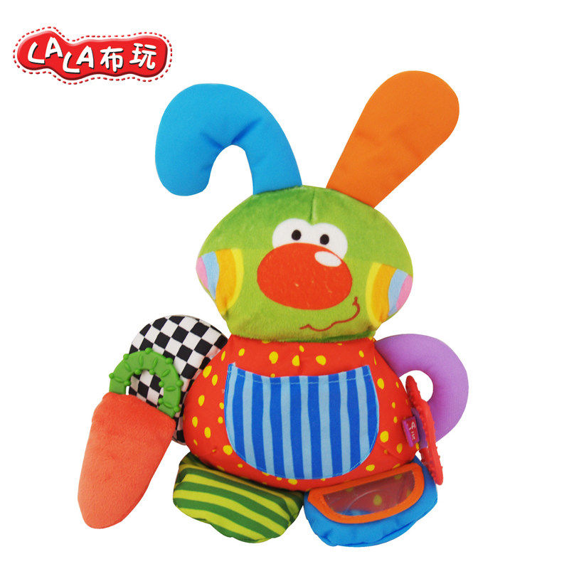 Lalababy拉拉布书/布玩乖乖兔安抚/内置牙胶BB叫手握玩具玩偶