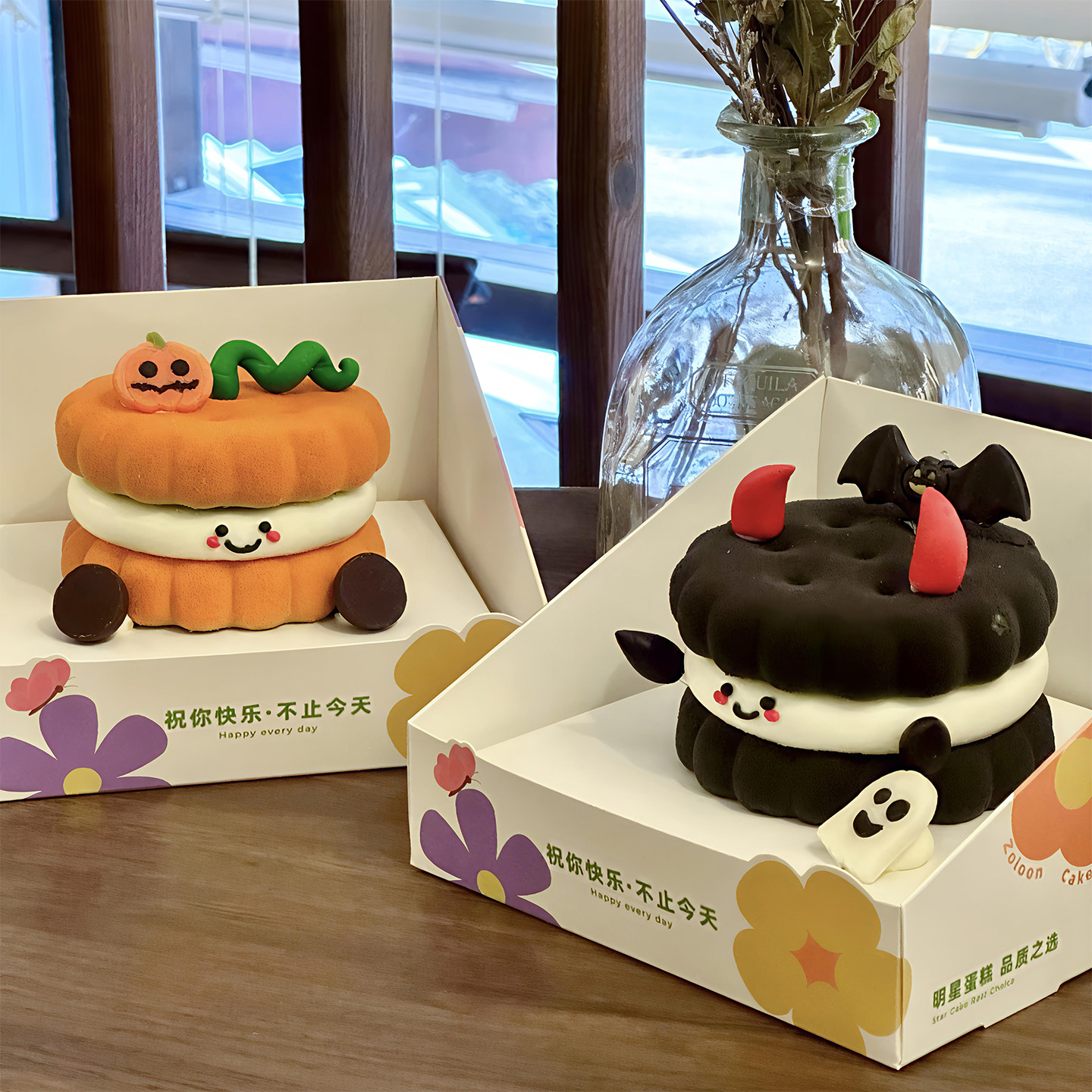 包邮网红万圣节夹心小饼干硅胶模具怪兽南瓜摆件甜品派对蛋糕装饰