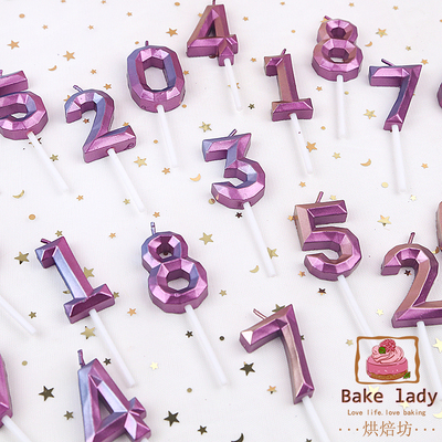 ins风创意棱柱蜡烛0-9周岁生日蛋糕派对蜡烛插件 烘焙蛋糕装饰