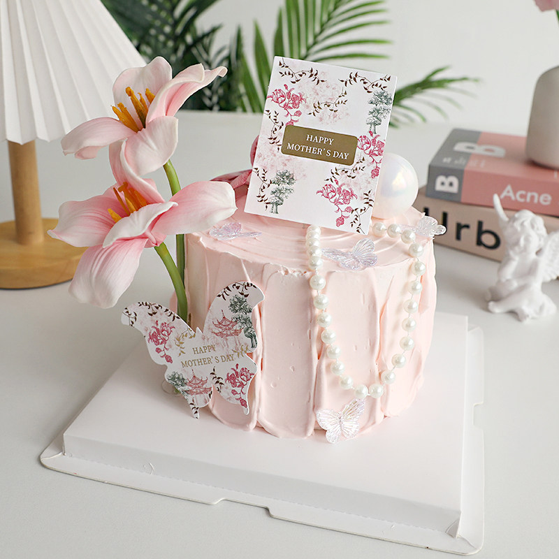 网红5.11母亲节烫金蝴蝶兰卡片摆件插件甜品装扮妈妈生日蛋糕装饰,节庆用品/礼品,蛋糕/烘焙装饰用品,淘宝优惠券,粉丝福利购,淘宝优惠卷