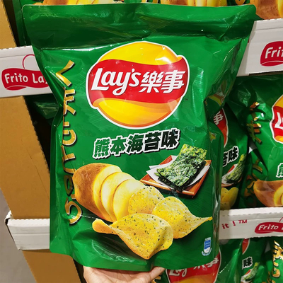 开市客台湾乐事熊本海苔味薯片580g大包装休闲膨化追剧零食送女友