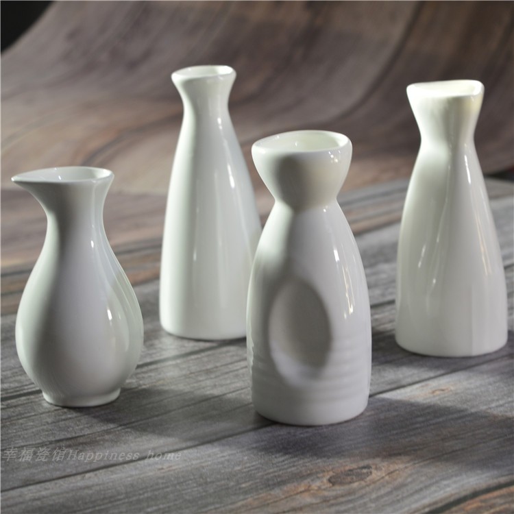 日式陶瓷纯白饭店家用促销清酒壶