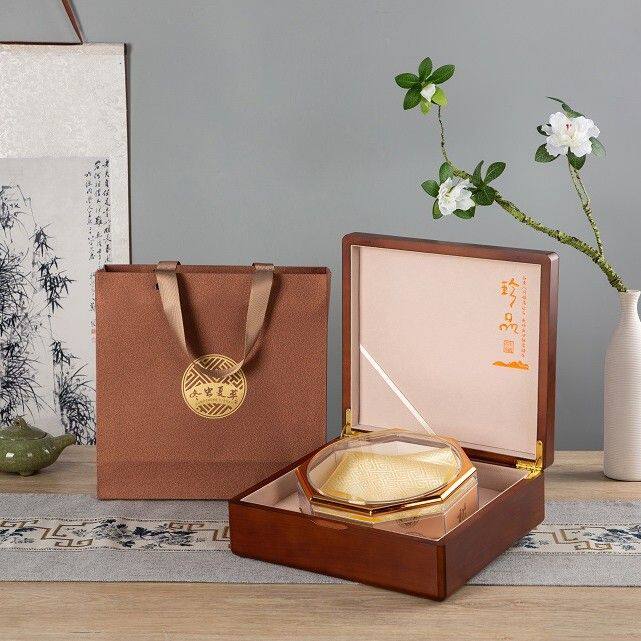 钢琴烤漆榉木礼盒包装盒通用海参空盒冬虫夏草燕窝礼盒包装