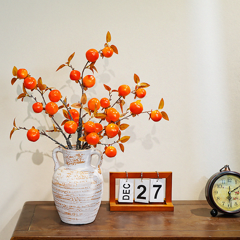 仿真柿子果客厅装饰摆件