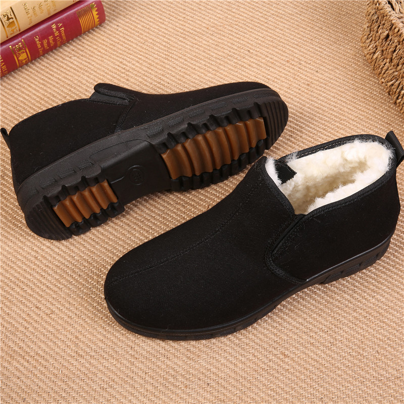 老北京布鞋保暖羊毛大码爸爸鞋
