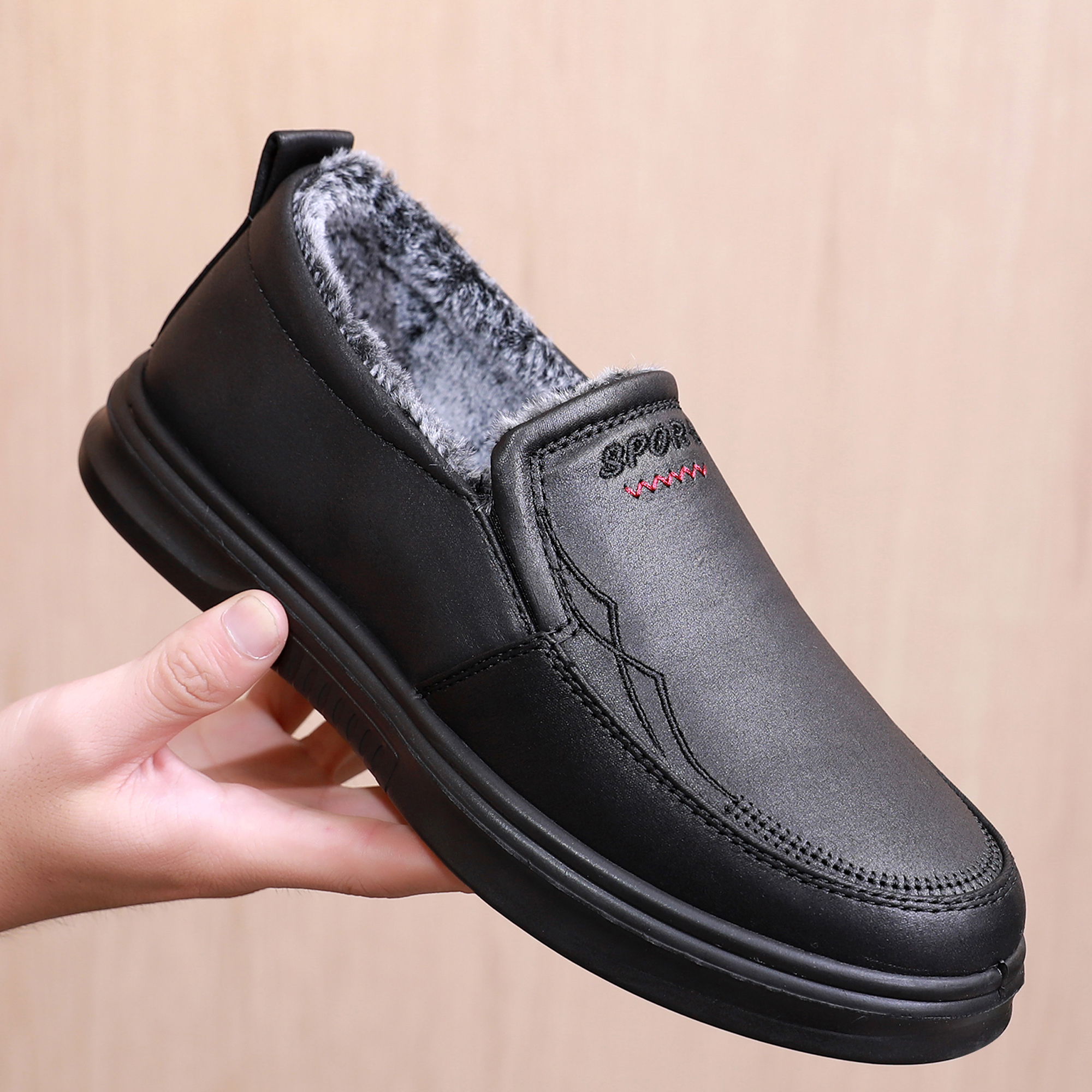 老北京布鞋加绒防滑休闲保暖