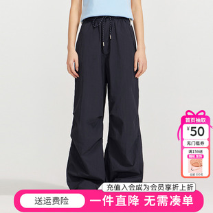 笛莎童装女童裤子夏季新款青少年儿童大童初中生直筒裤伞兵裤薄款